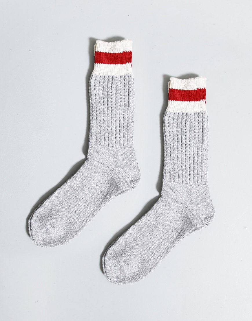 Anonymous Ism Tuck Cuff Stripe Crew Sock Grey