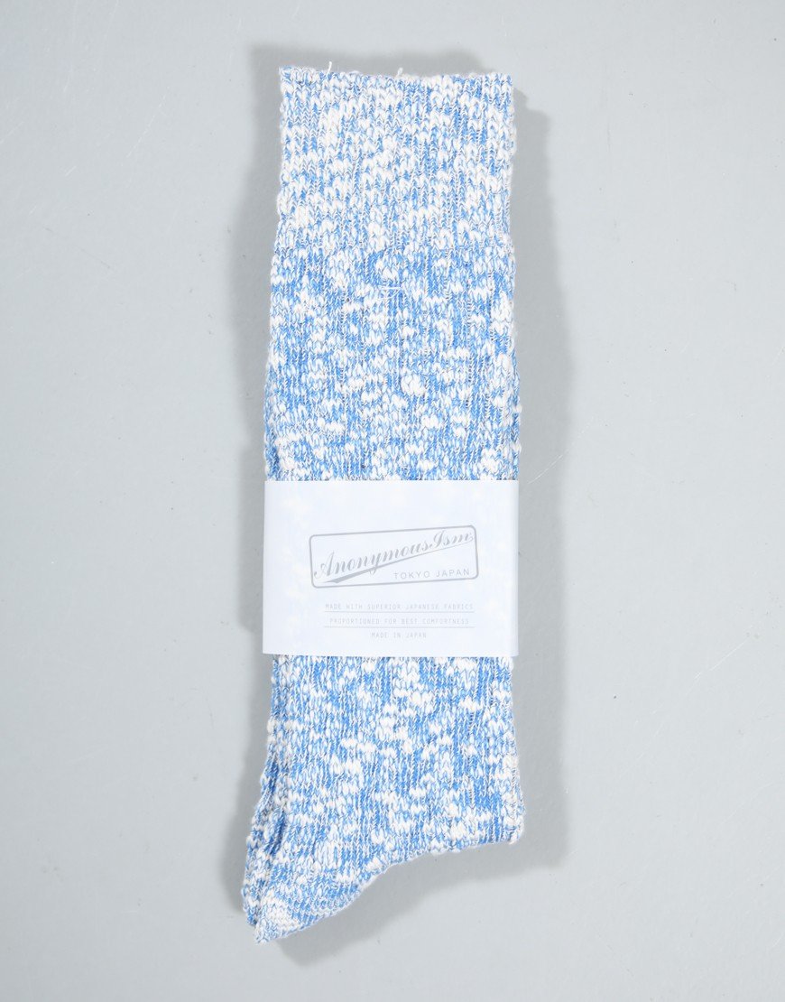 Anonymous Ism Lightweight Slub Crew Sock Blue