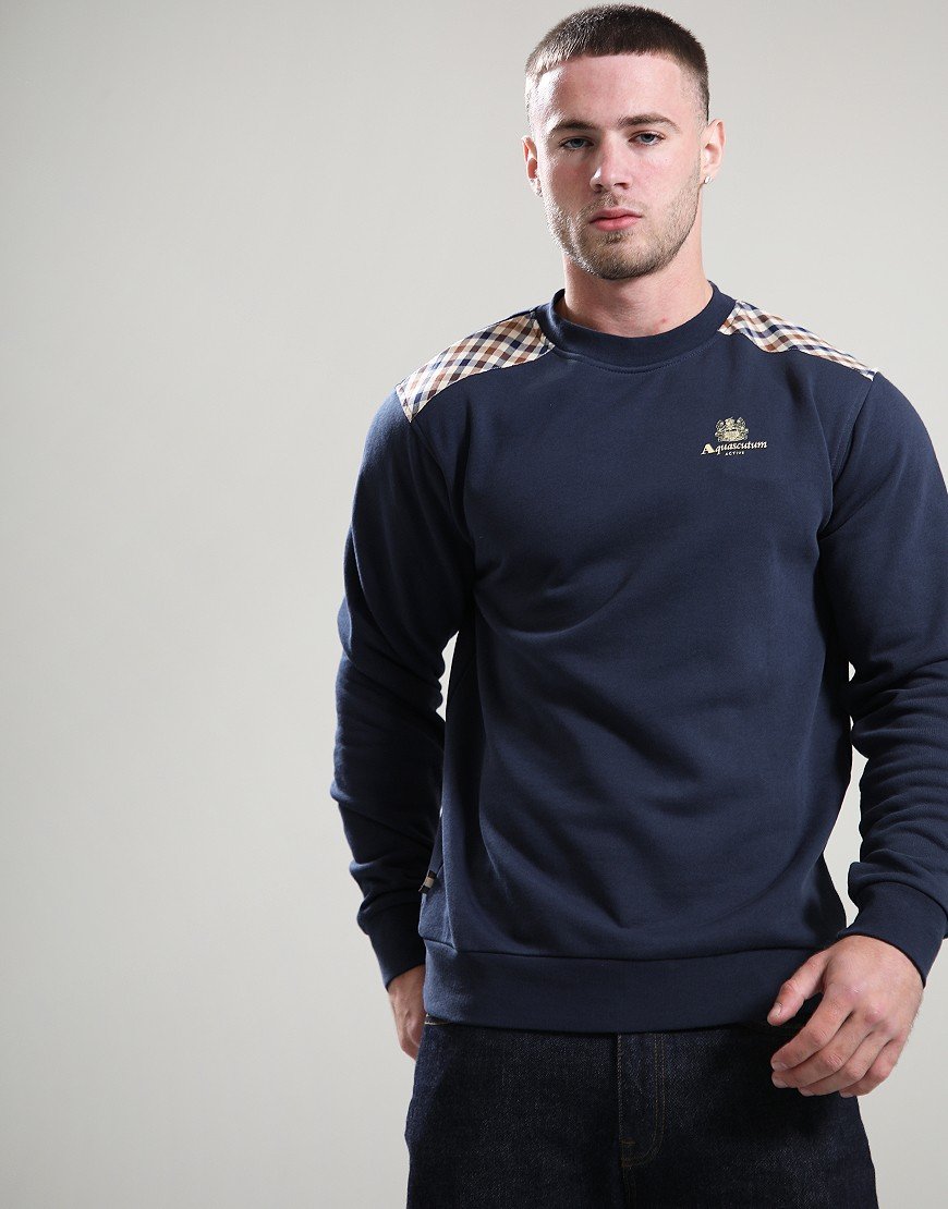 Aquascutum CC Shoulders Crew Sweat Navy