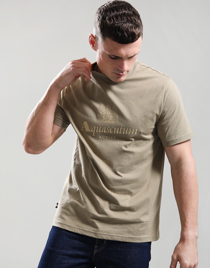 Aquascutum Big Logo T-Shirt Khaki