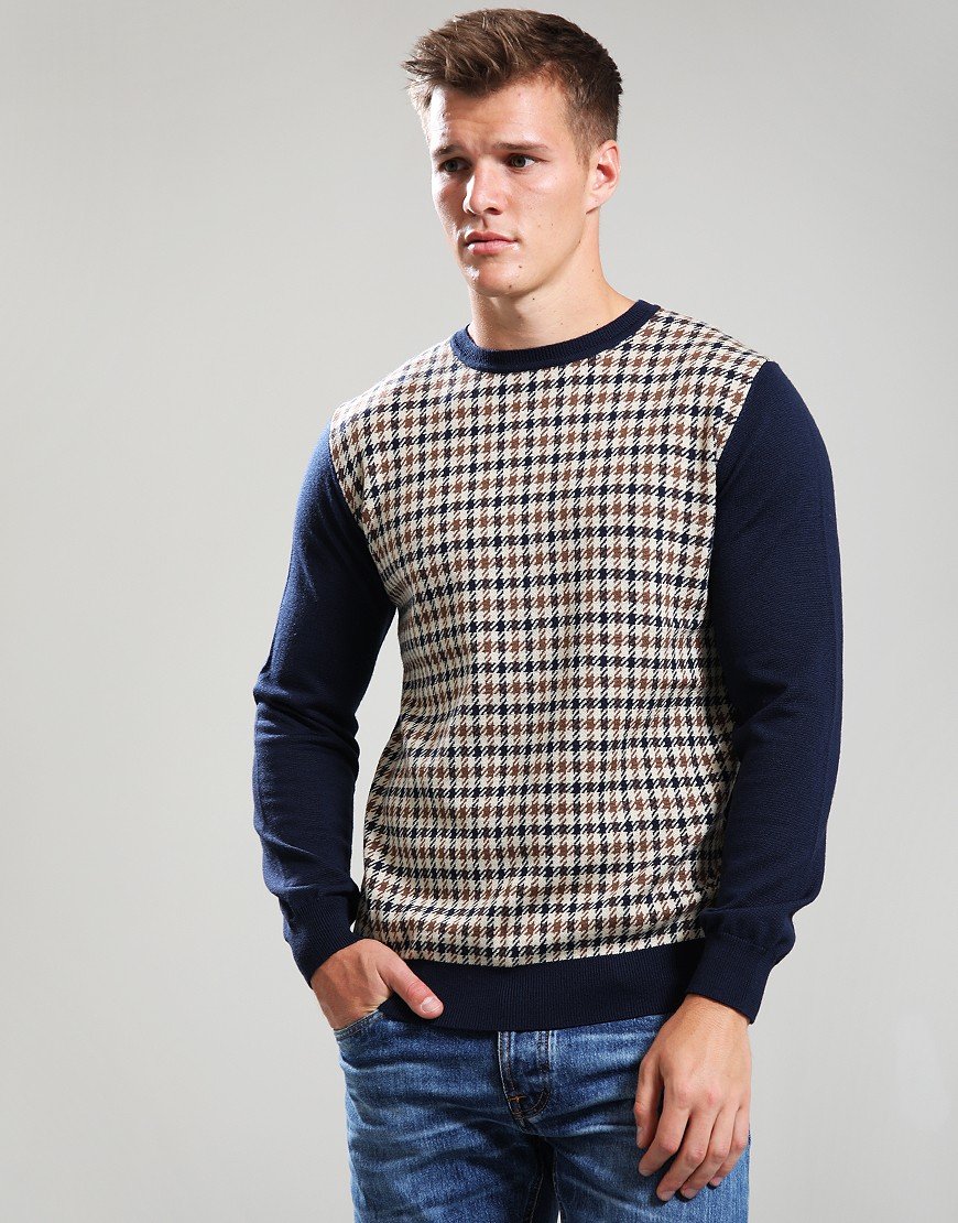 Aquascutum Active Check Sweater Navy
