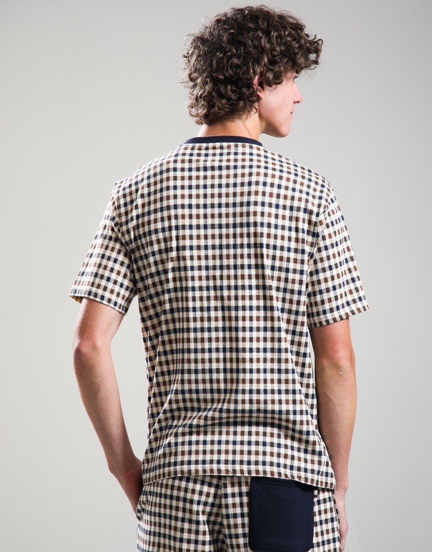 Aquascutum Club Check T-Shirt Navy