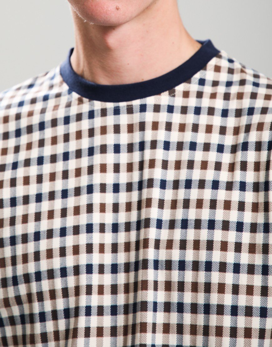 Aquascutum Club Check T-Shirt Navy