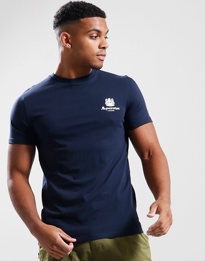 Aquascutum Beach Small Logo T-Shirt Navy