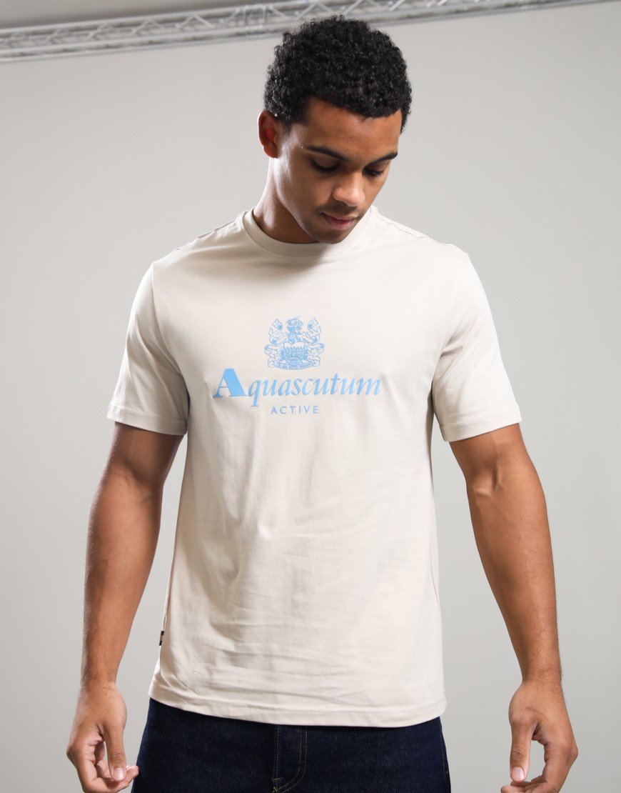 Aquascutum Big Logo T-Shirt Beige