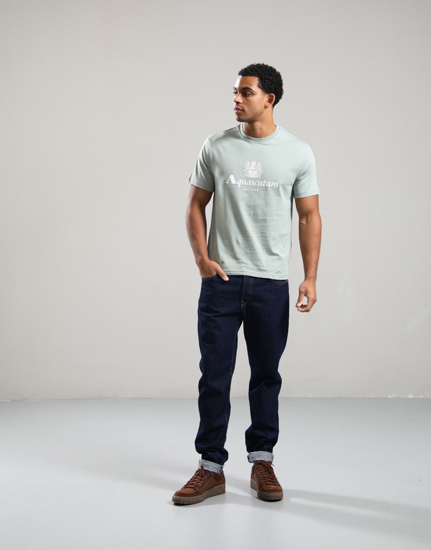 Aquascutum Big Logo T-Shirt Salvia
