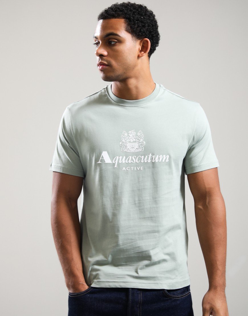 Aquascutum Big Logo T-Shirt Salvia