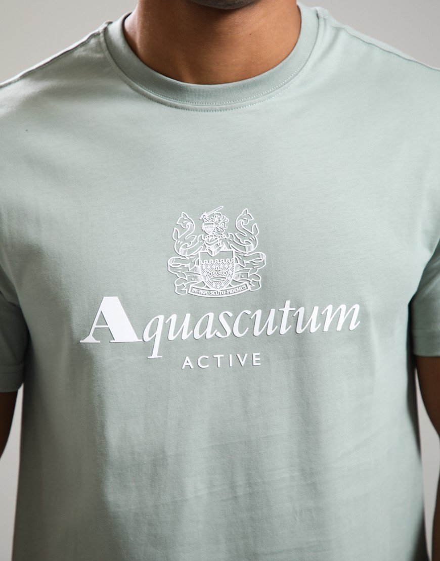 Aquascutum Big Logo T-Shirt Salvia