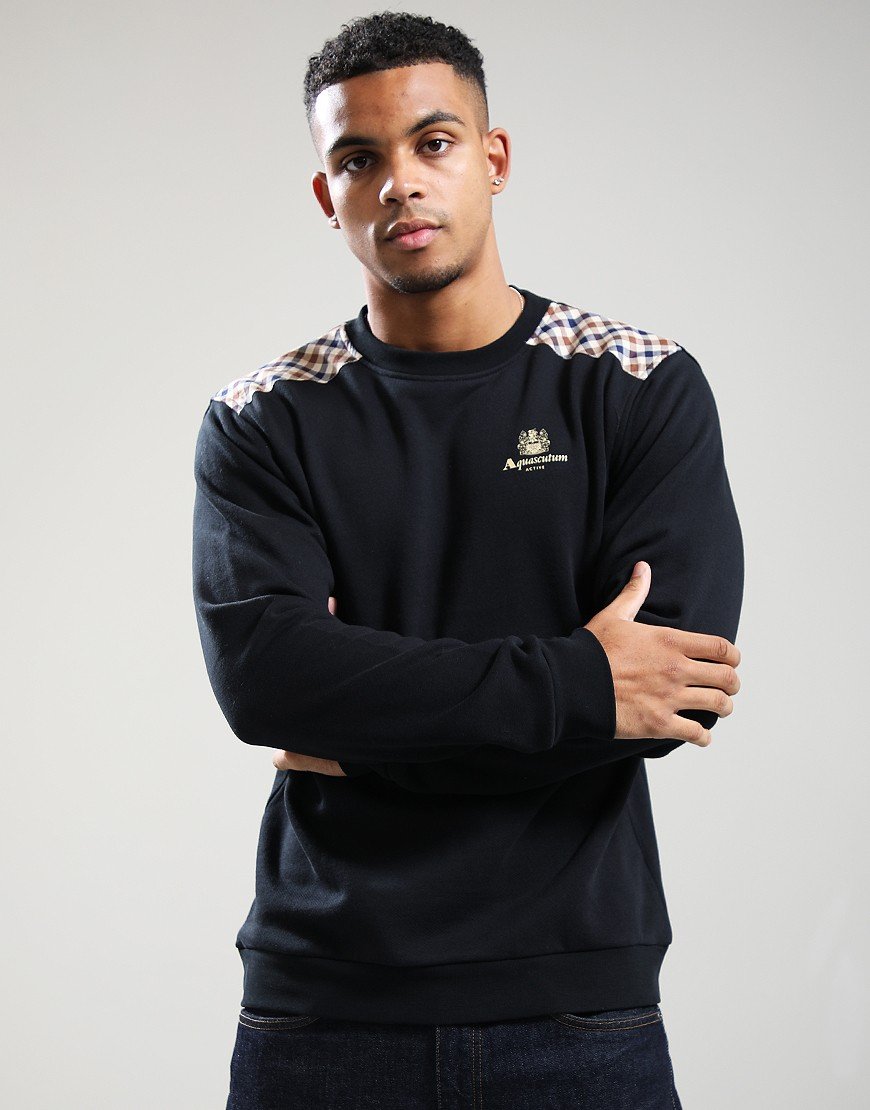 Aquascutum CC Shoulders Crew Sweat Black