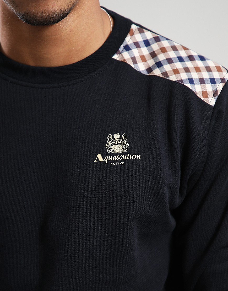 Aquascutum CC Shoulders Crew Sweat Black Aquascutum CC Shoulders Crew Sweat Black