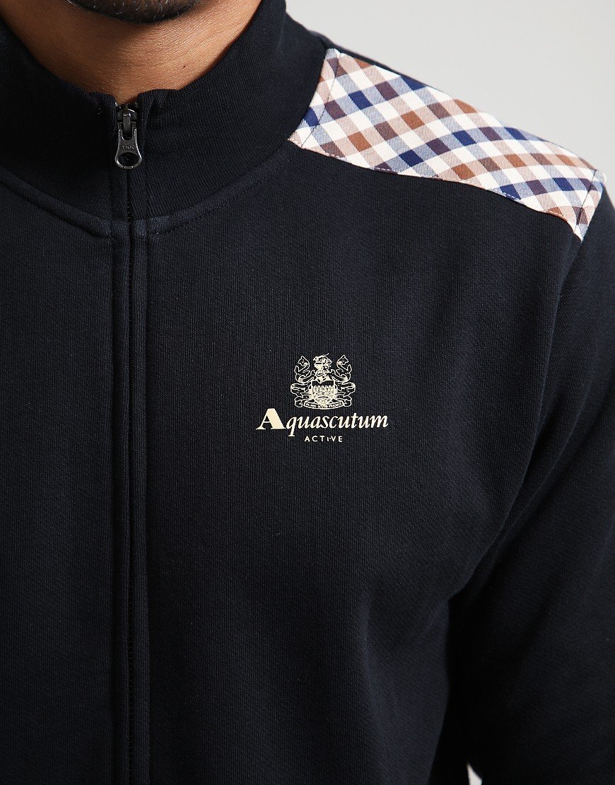 Aquascutum CC Shoulders Full Zip Sweat Black Aquascutum CC Shoulders Full Zip Sweat Black