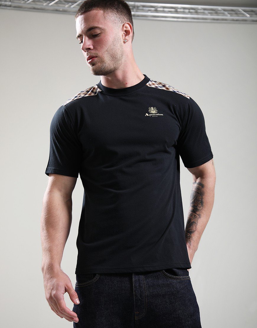 Aquascutum CC Shoulders T-Shirt Black