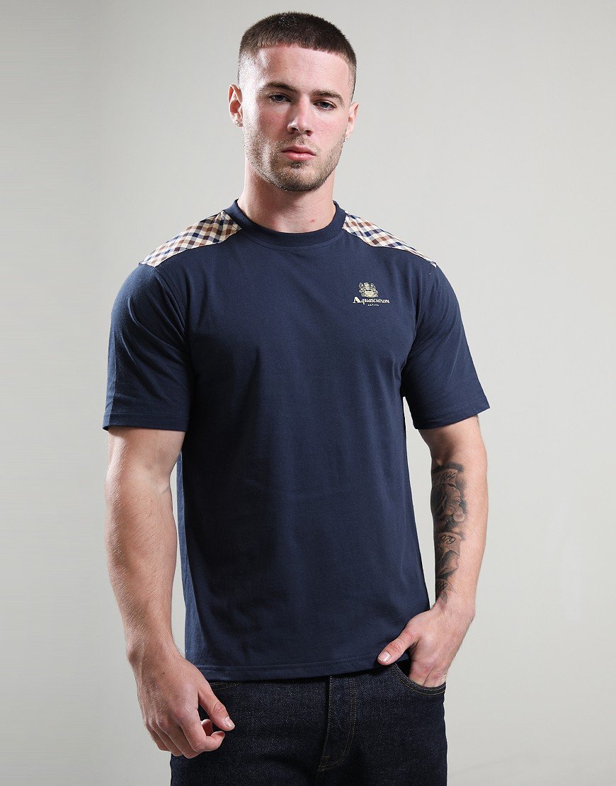 Aquascutum CC Shoulders T-Shirt Navy