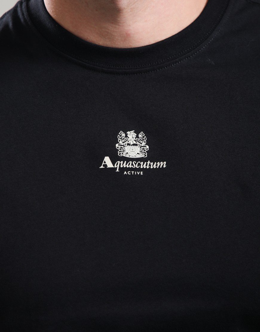 Aquascutum Central Small Logo T-Shirt Black