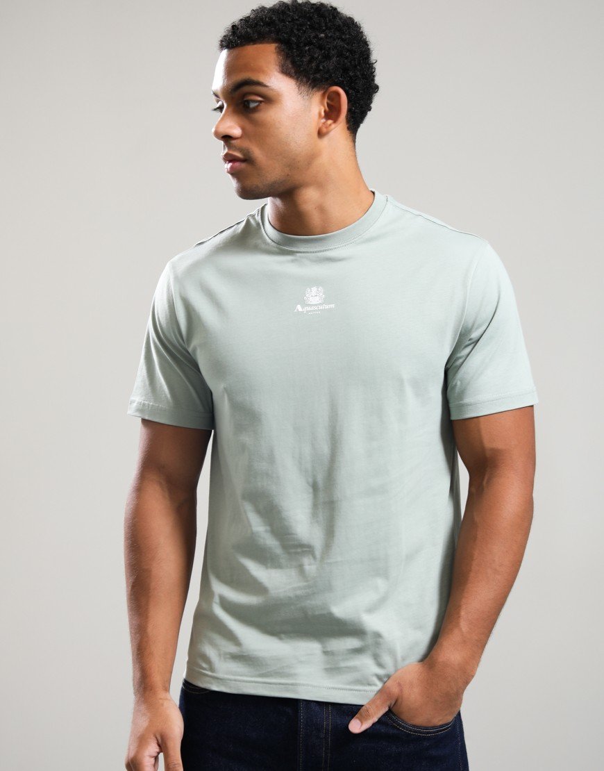 Aquascutum Central Small Logo T-Shirt Salvia