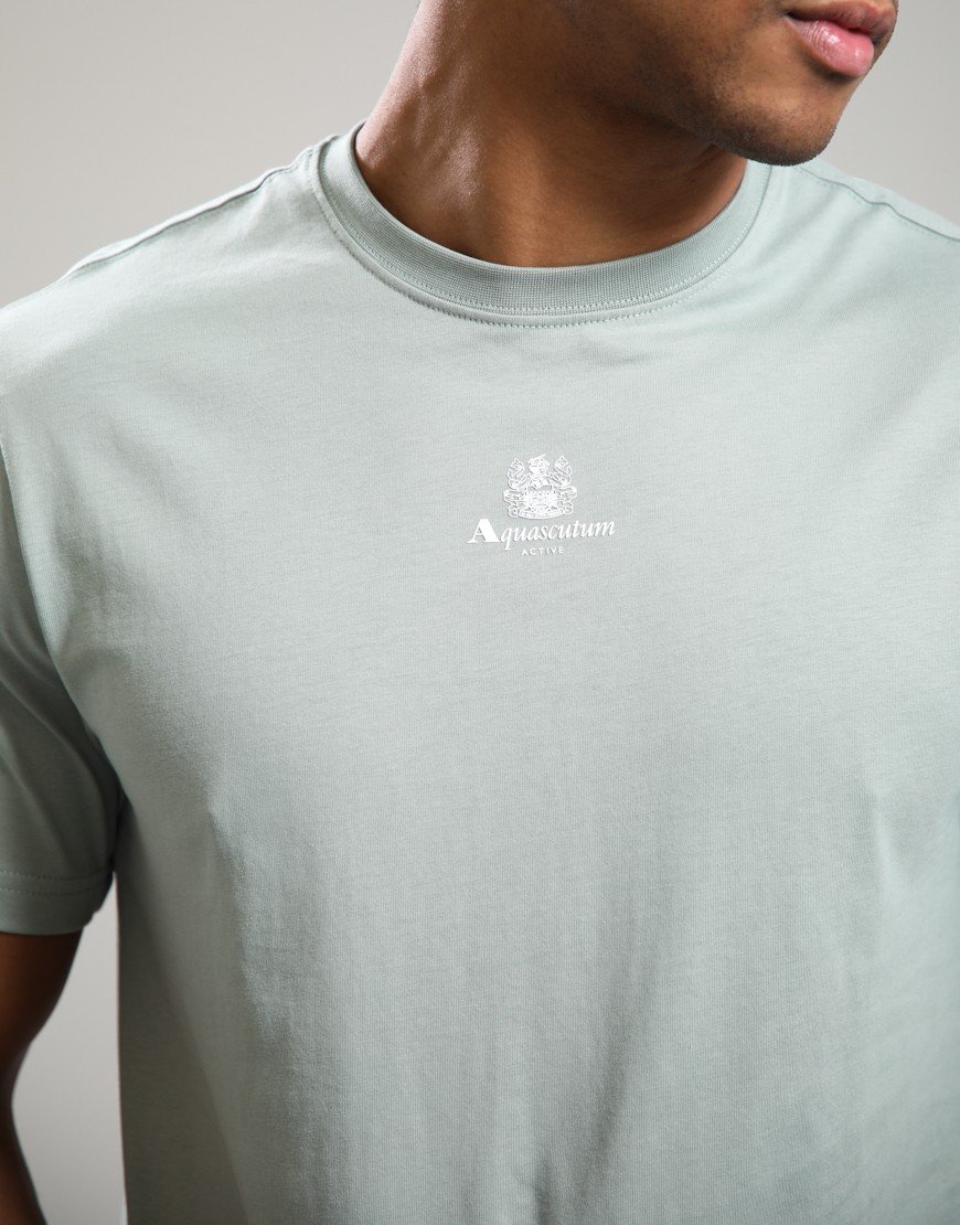 Aquascutum Central Small Logo T-Shirt Salvia