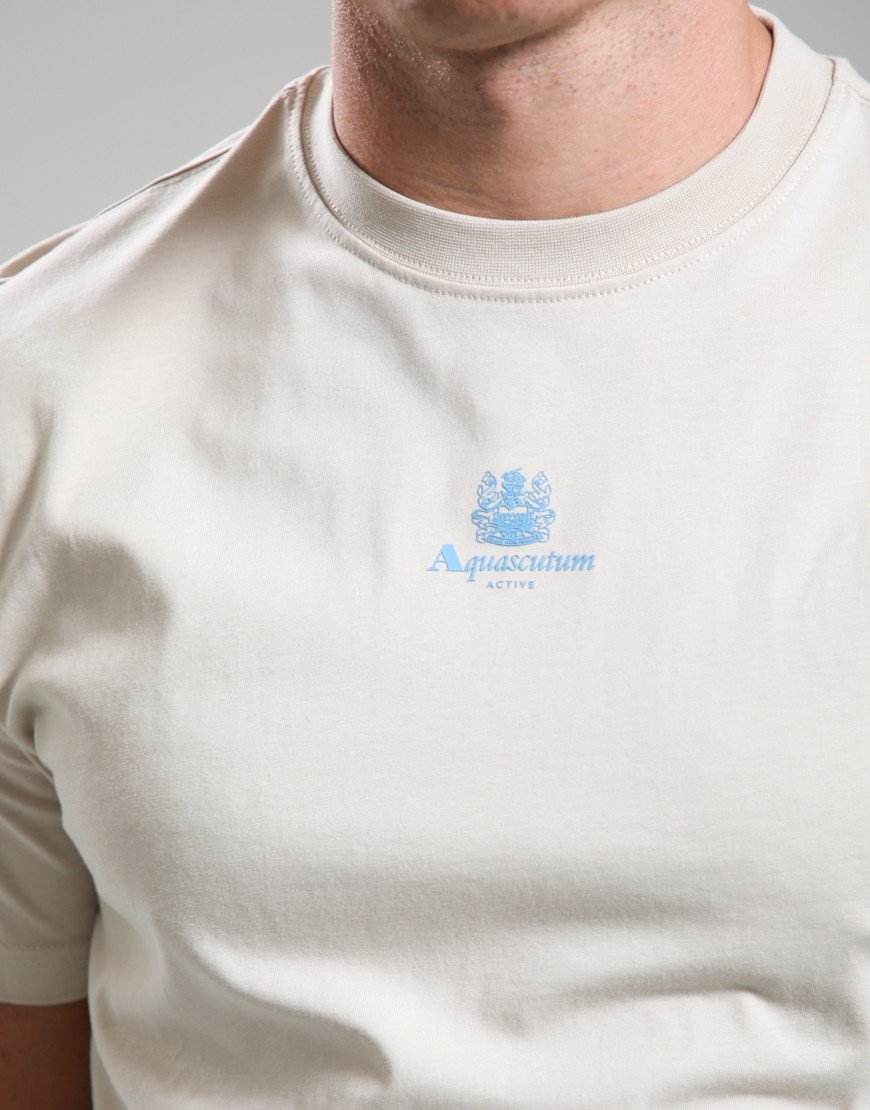 Aquascutum Centred Small Logo T-Shirt Beige