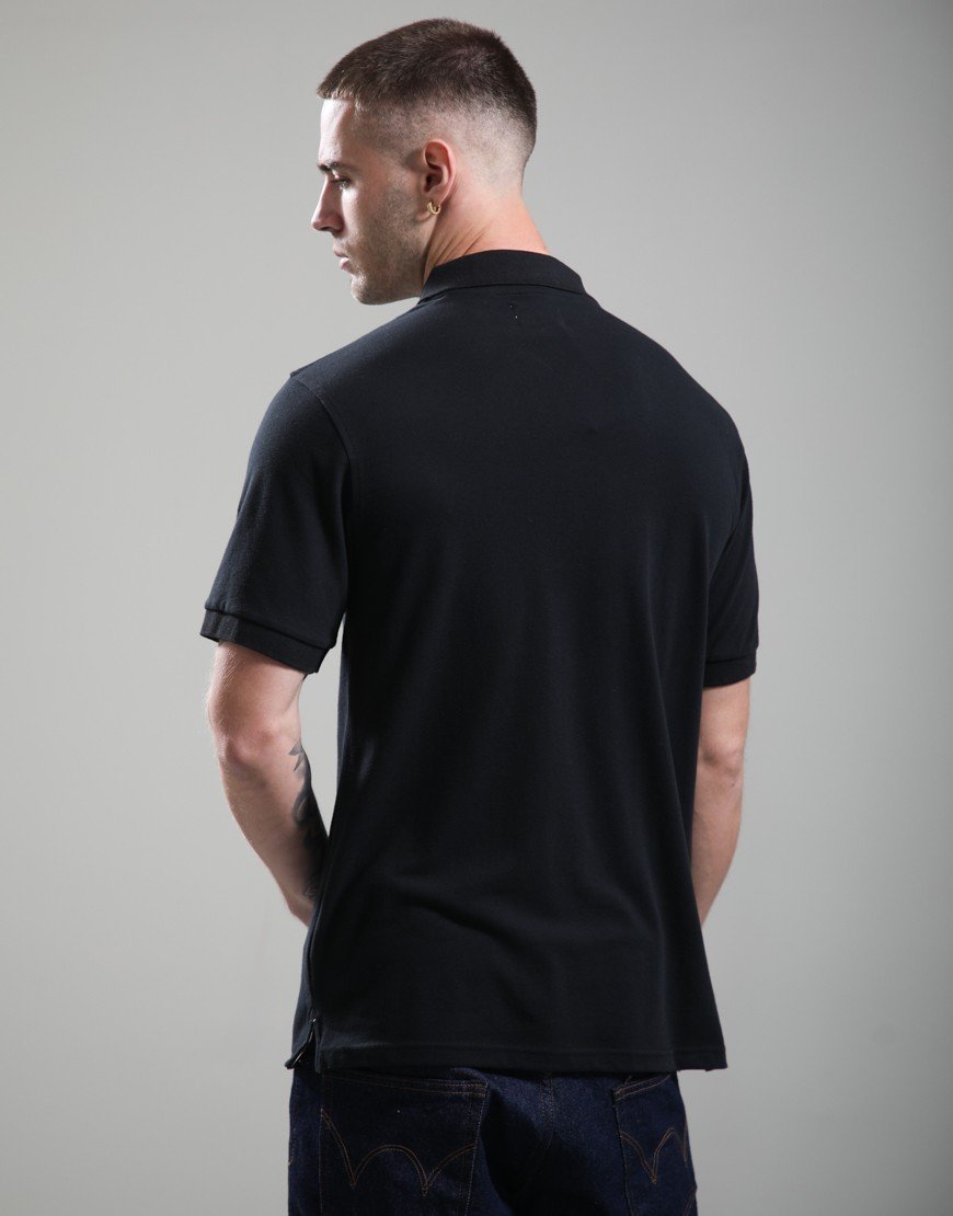 Aquascutum Check Shoulder Polo Shirt Black