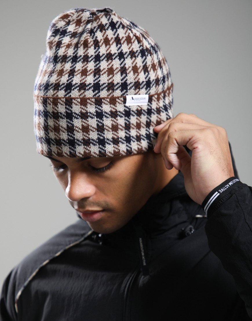 Aquascutum Club Check Beanie Club Check