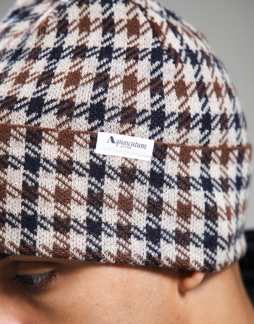 Aquascutum Club Check Beanie Club Check
