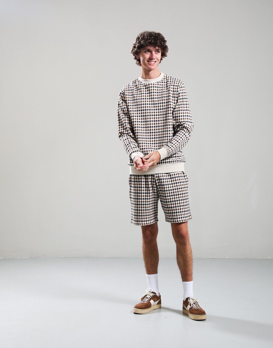 Aquascutum Club Check Crew Neck Sweat Beige