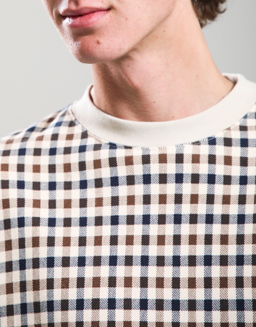 Aquascutum Club Check Crew Neck Sweat Beige