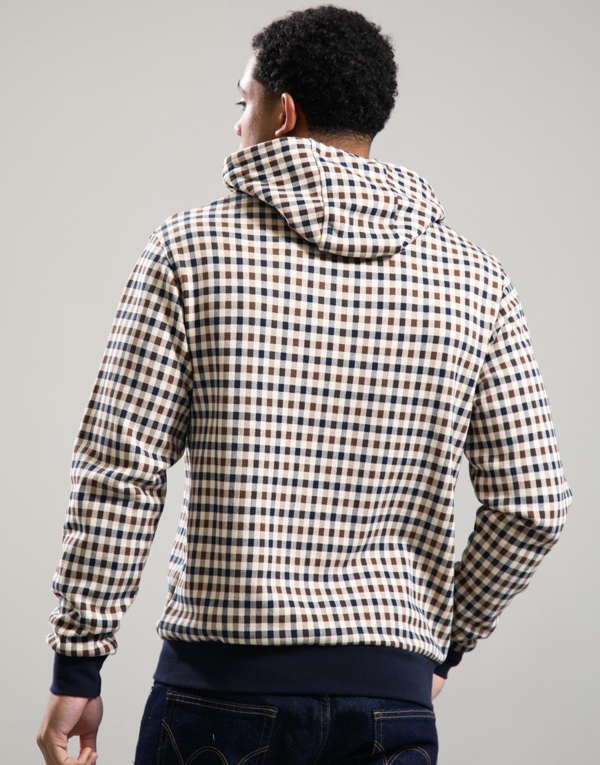 Aquascutum Club Check Full Zip Hoodie Navy