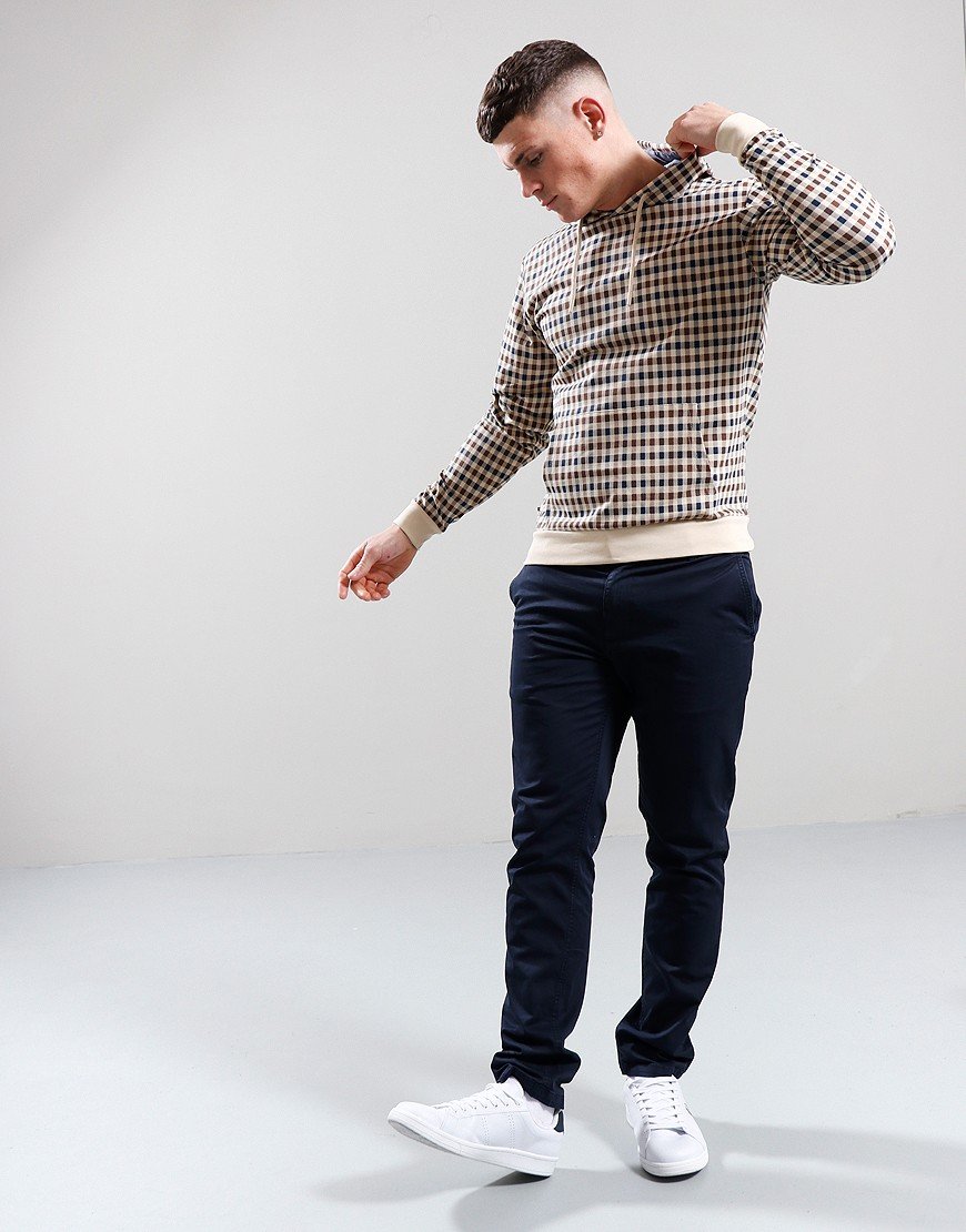 Aquascutum Club Check Hoodie Beige