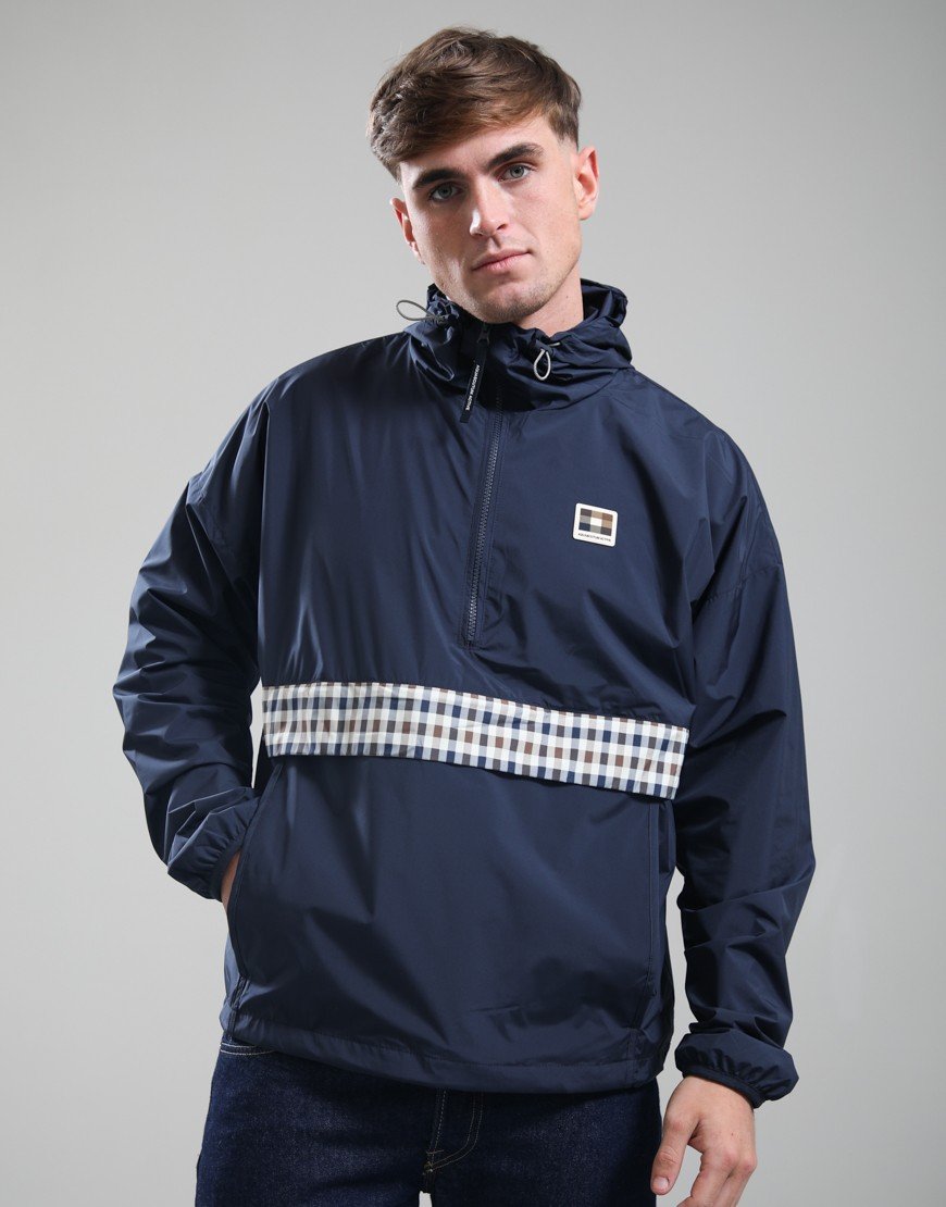 Aquascutum Colour Block Badge Jacket Navy