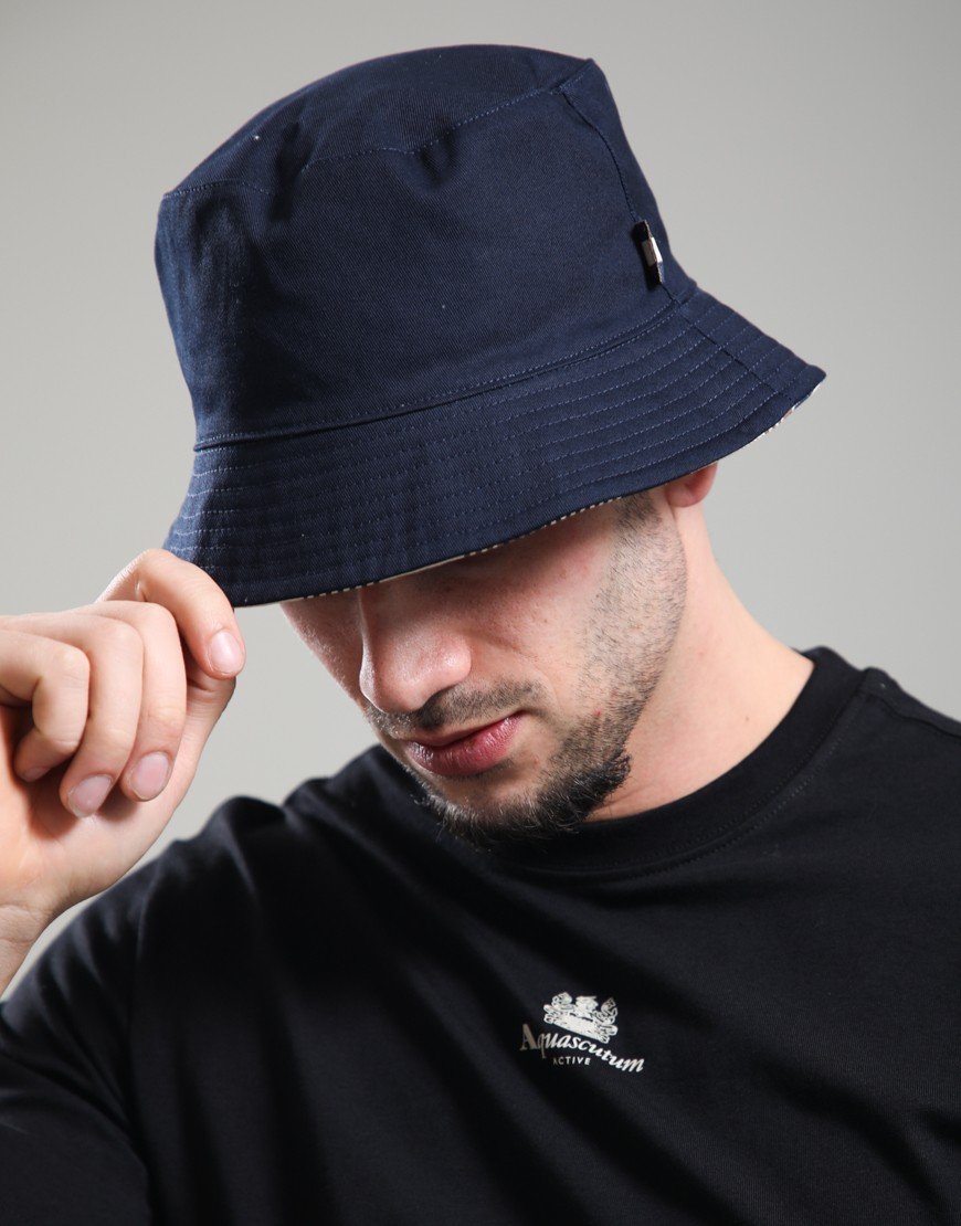 Aquascutum Cotton Bucket Hat Check