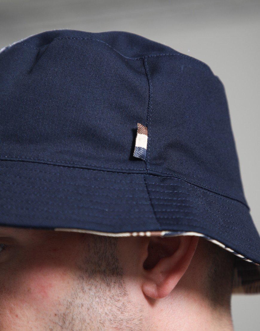 Aquascutum Cotton Bucket Hat Check