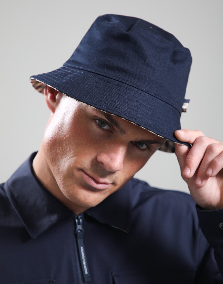 Aquascutum Cotton Bucket Hat Club Check