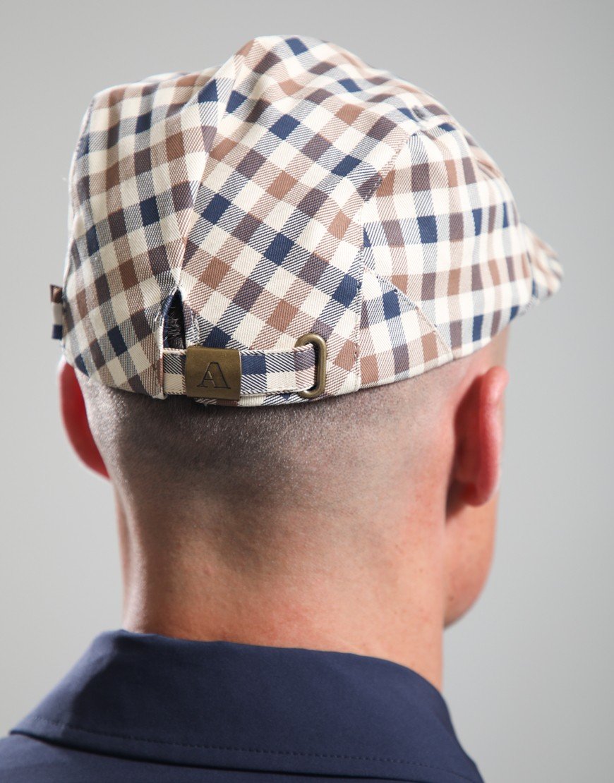 Aquascutum Cotton Flat Hat Check