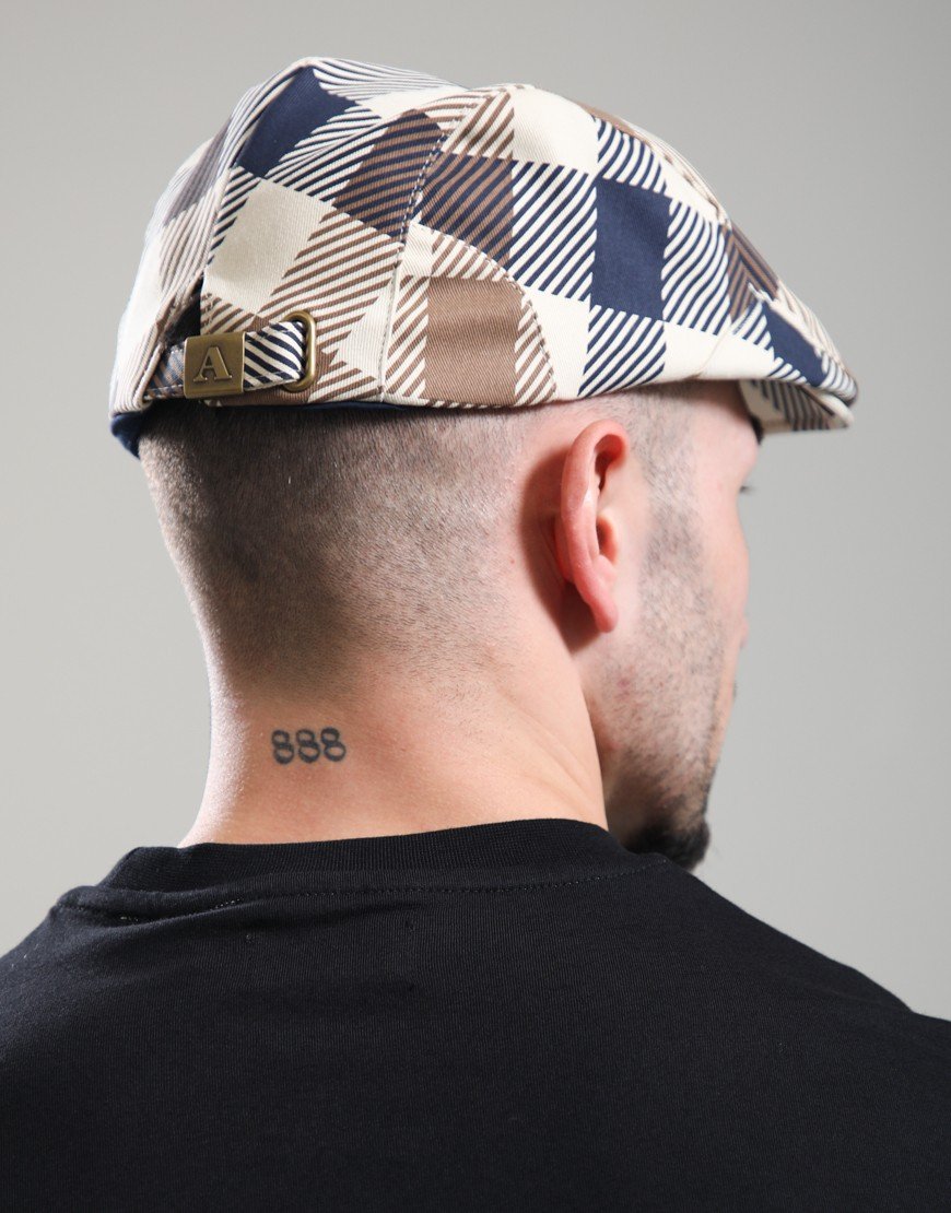 Aquascutum Cotton Flat Hat Club Check