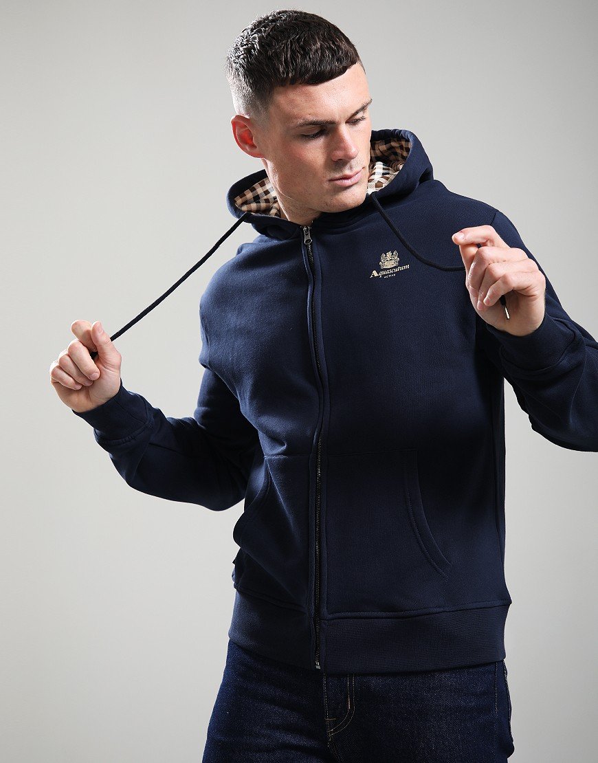Aquascutum Full Zip Hoodie Navy