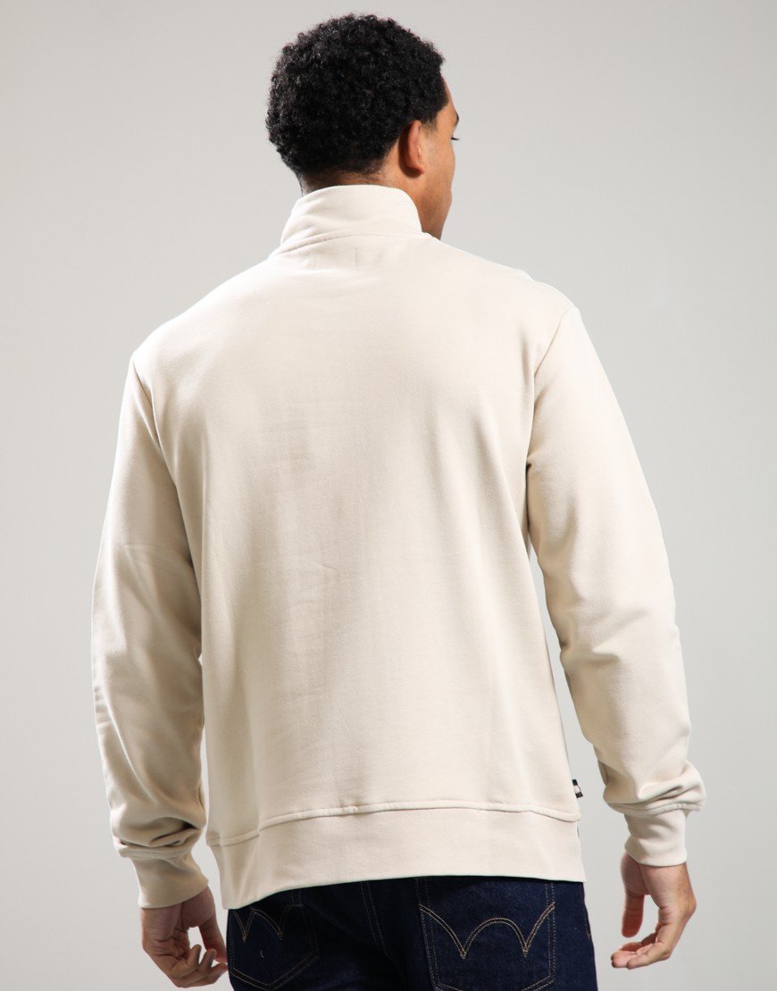 Aquascutum Half Zip Mock Neck Sweat Beige
