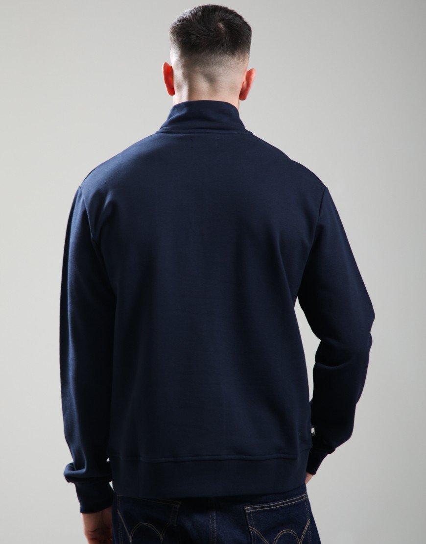 Aquascutum Half Zip Mock Neck Sweat Navy