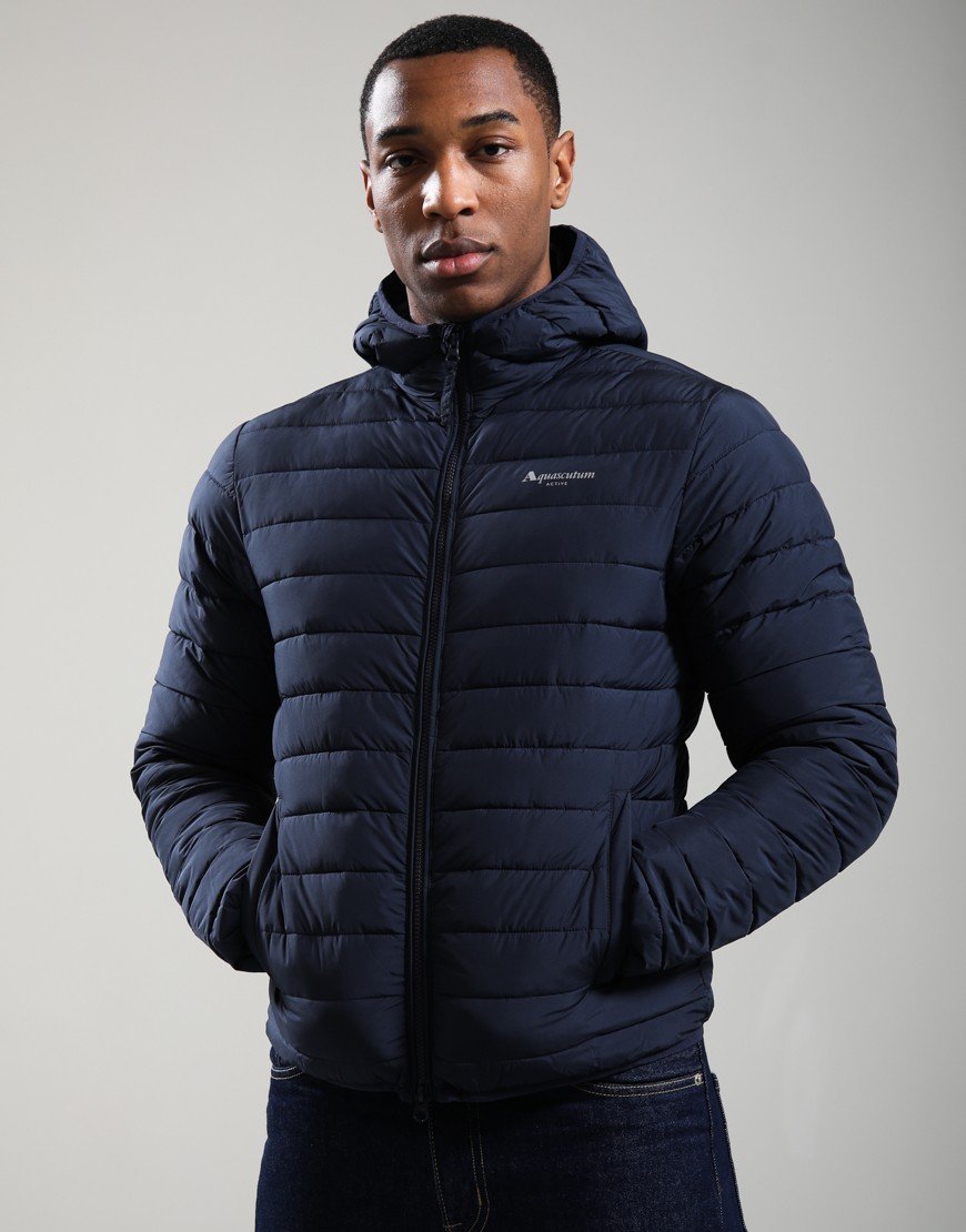 Aquascutum Hooded 100 GSM Jacket Navy