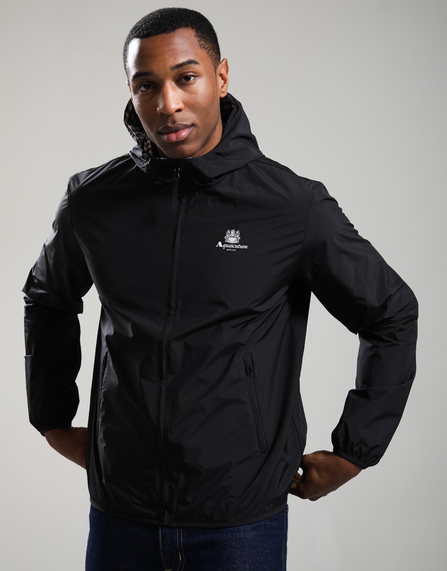 Aquascutum Hooded Sailor Reversible Jacket Black