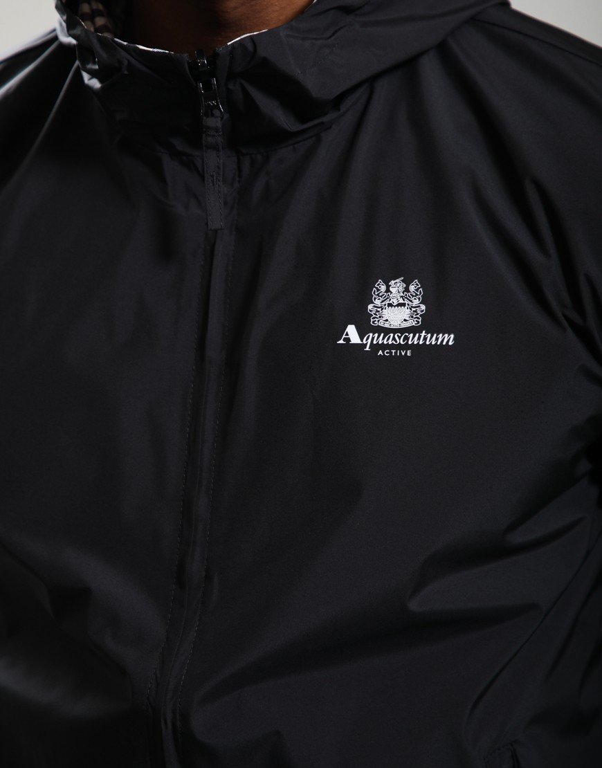 Aquascutum Hooded Sailor Reversible Jacket Black