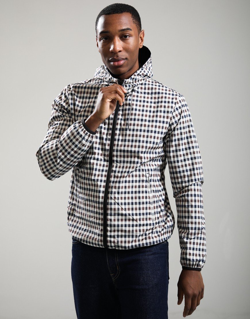 Aquascutum Hooded Sailor Reversible Jacket Black