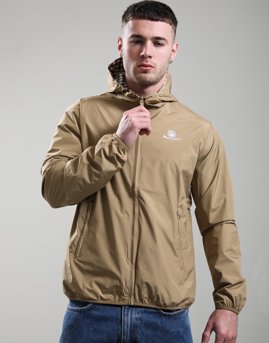 Aquascutum Hooded Sailor Reversible Jacket Khaki