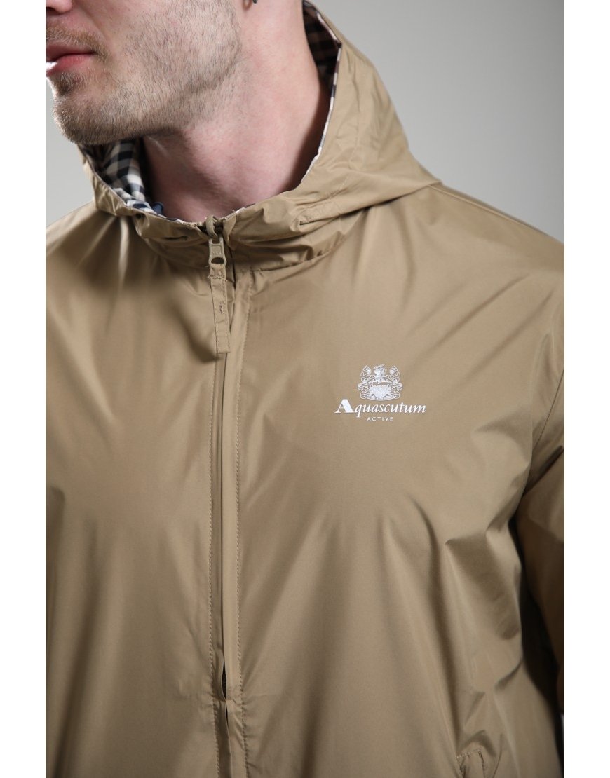 Aquascutum Hooded Sailor Reversible Jacket Khaki