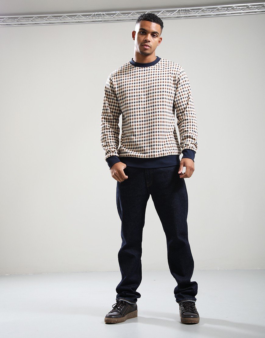 Aquascutum Iconic Crew Neck Fleece Navy Aquascutum Iconic Crew Neck Fleece Navy