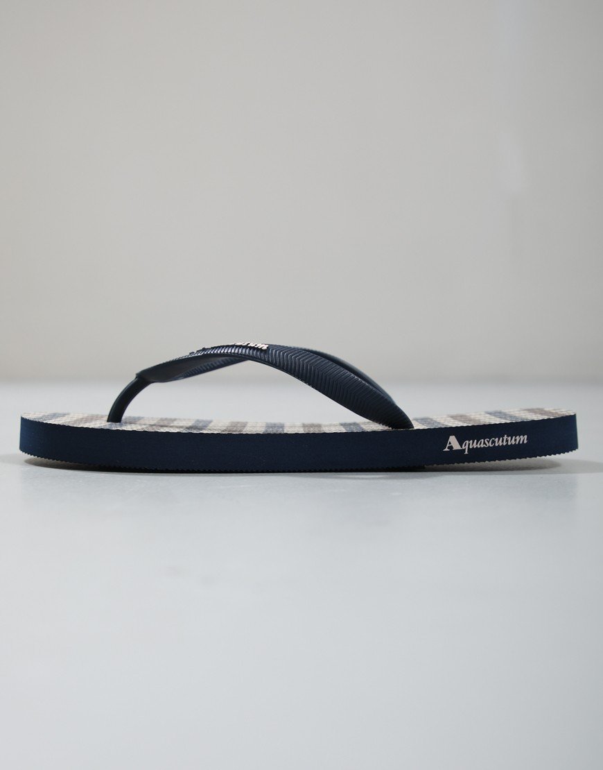 Aquascutum Iconic Flip Flops Navy
