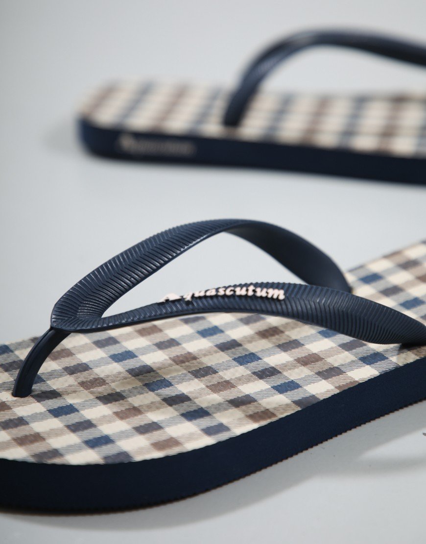 Aquascutum Iconic Flip Flops Navy