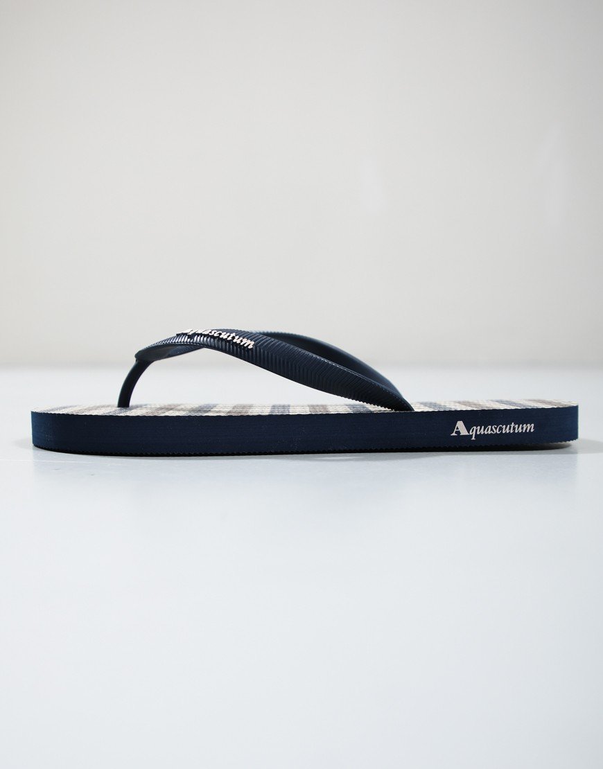 Aquascutum Iconic Flip Flops Navy