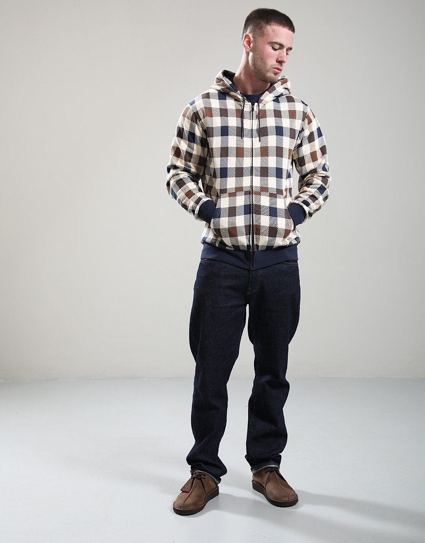 Aquascutum Iconic Full Zip Hoodie Marco Check Aquascutum Iconic Full Zip Hoodie Marco Check