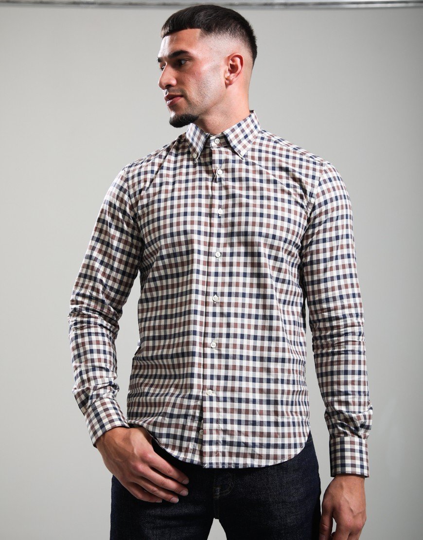 Aquascutum Iconic Long Sleeve Shirt Club Check
