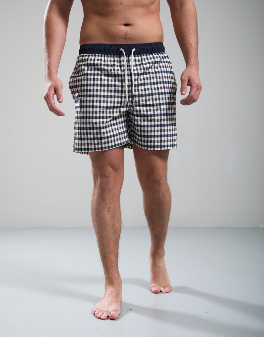 Aquascutum Iconic Volley Swim Shorts Club Check